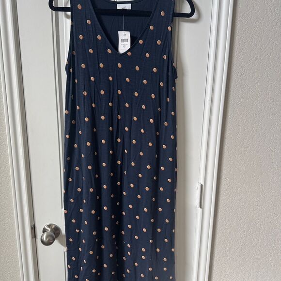J. Jill Blue and White Sleeveless V-Neck Maxi Sundress - Picture 3 of 8